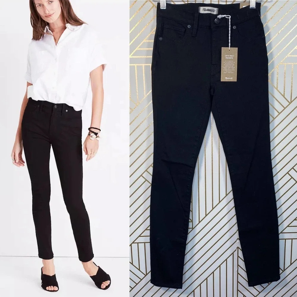 Madewell 9" Mid-Rise Skinny Jeans ISKO Stay Black‎